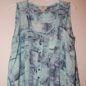 Light Blue Sleeveless Blouse